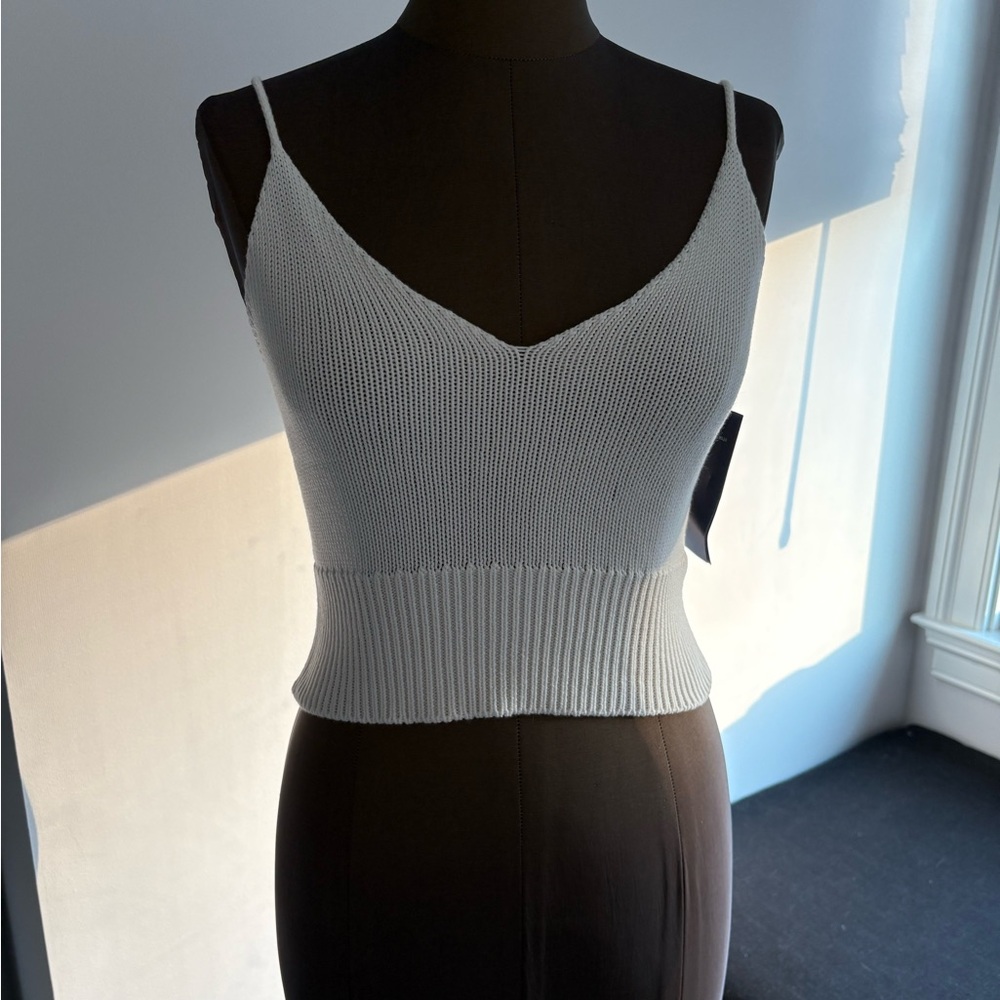 Brandy Melville Black Ribbed Crop Camisole